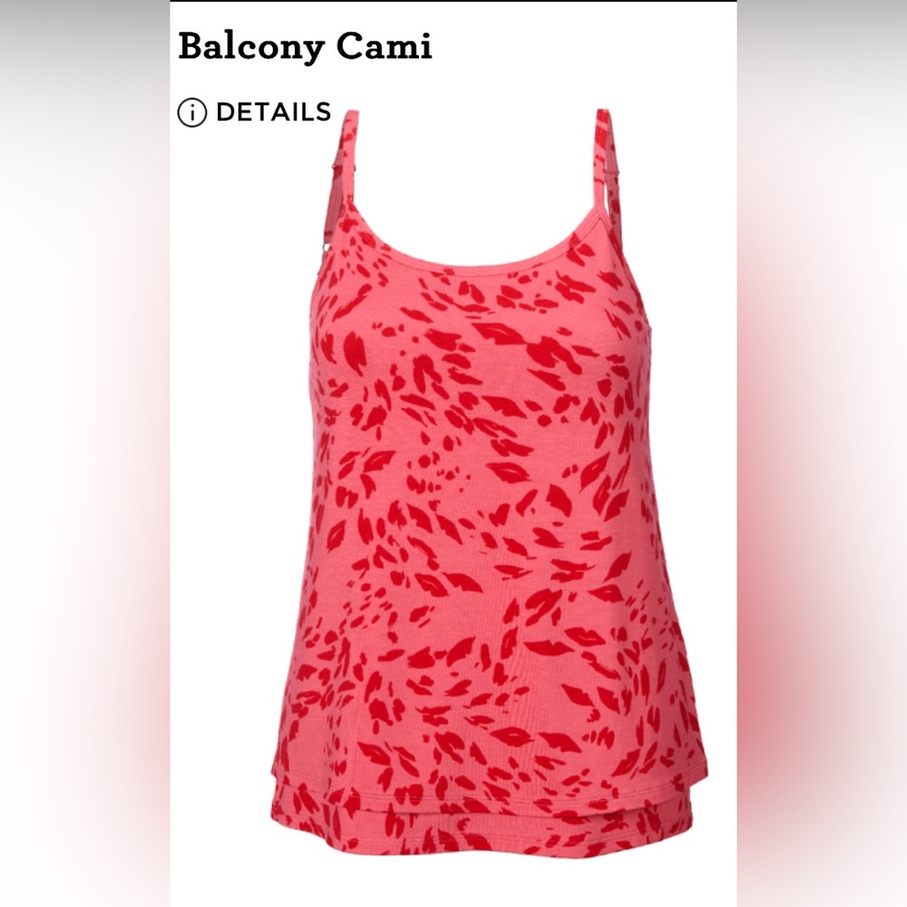 cabi Balcony Cami Limited Edition Red & Coral Skin Print Size Large EUC